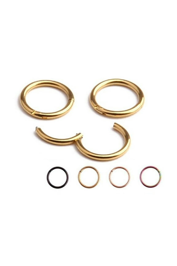 1 Pc 16G 14G Hinged Segment Hoop Ring Stainless Steel Lip Nose Septum Piercing