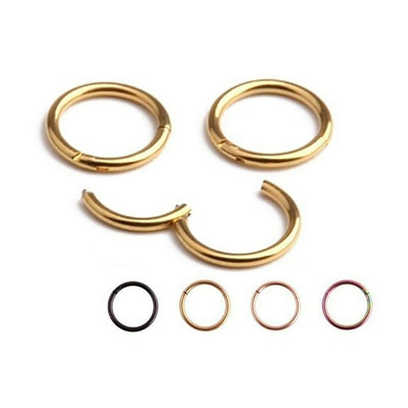 Jiaroswwei 1 Pc 16G 14G Hinged Segment Hoop Ring Stainless Steel Lip Nose Septum Piercing
