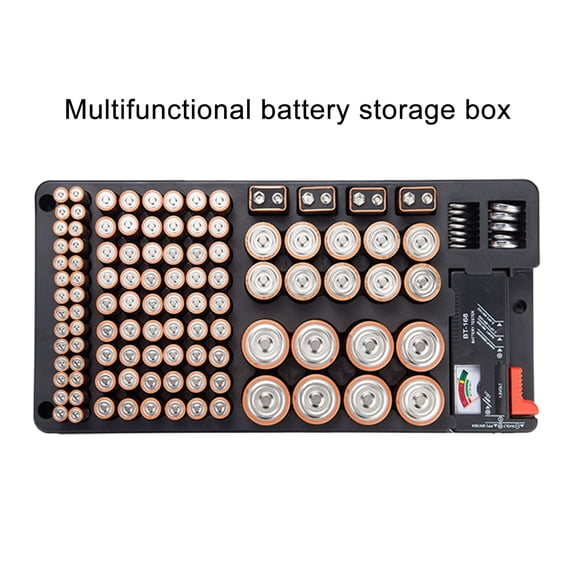 Jiaroswwei 1 Set Battery Organizer Box Large Capacity Multi-compartments Without Lid Shock Resistance Wide Application 116 Grids Battery Organizer Box Button Battery Container Home Supplies