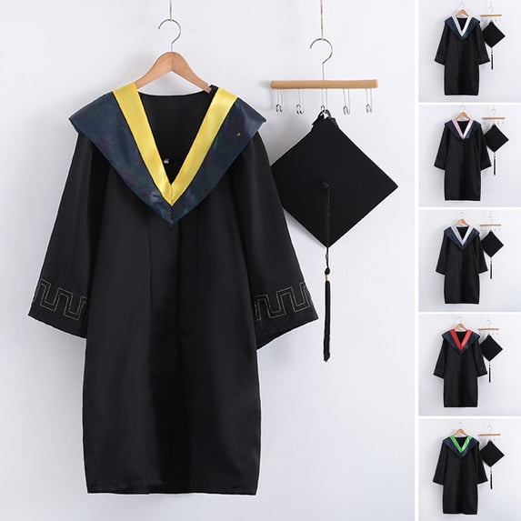 Jiaroswwei 1 Set Beautiful Fine Knitted Graduation Uniform Polyester Elegant Festive Touch Graduation Dress for Photography