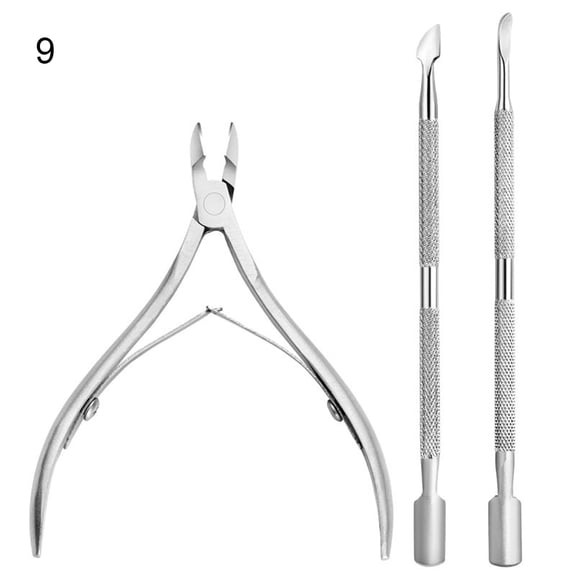 Jiaroswwei 1 Set Professional Cuticle Trimmer Remover Pusher Scissors Stainless Steel Cuticle Nipper Cutter Clipper Pedicure Manicure Tools