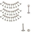 thumbnail image 1 of Jiaroswwei 10 X Stainless Steel Tragus Ball Labrets Lip Chin Ring Bar Body Piercing Studs, 1 of 4
