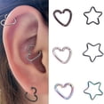 thumbnail image 1 of Jiaroswwei 10Pcs Punk Heart Star Helix Cartilage Tragus Daith Nose Piercing Studs Earrings, 1 of 8
