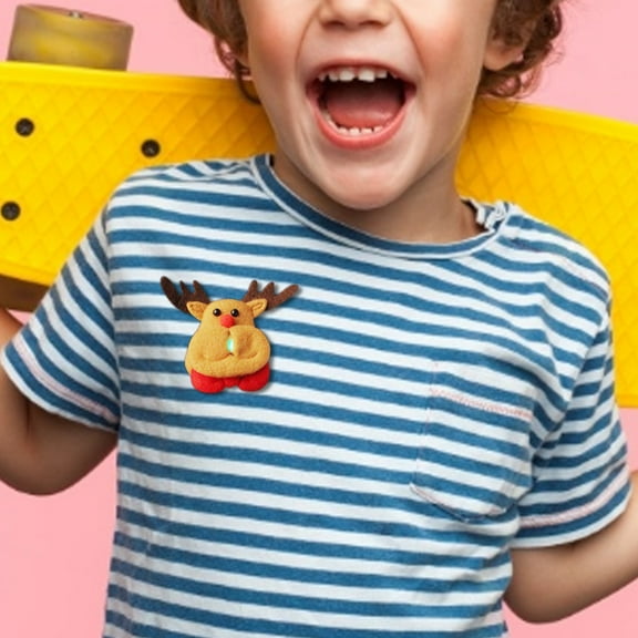 Jiaroswwei 12Pcs LED Brooch Pins Nice-looking Decorative Lightweight Lighting Christmas Colorful Glitter Brooch Santa Pins for Party