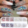 thumbnail image 1 of Jiaroswwei 1Box 18g Nail Decor Shining Rhinestone Design 12 Grids 3D Nail Embellishment Sequins for Women, 1 of 8
