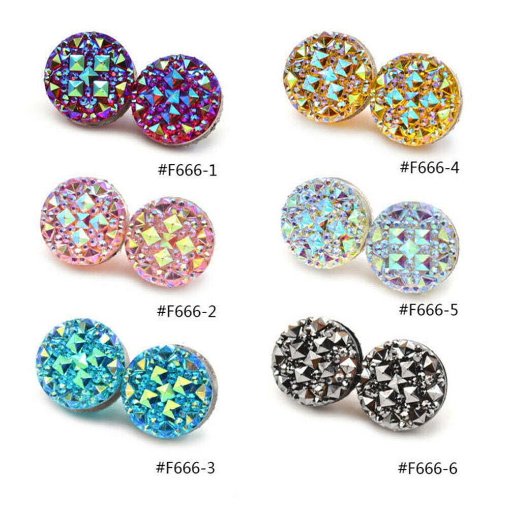 Jiaroswwei 1Pair Muslim Round Magnet Brooch Pins Clasp Hijab Scarf