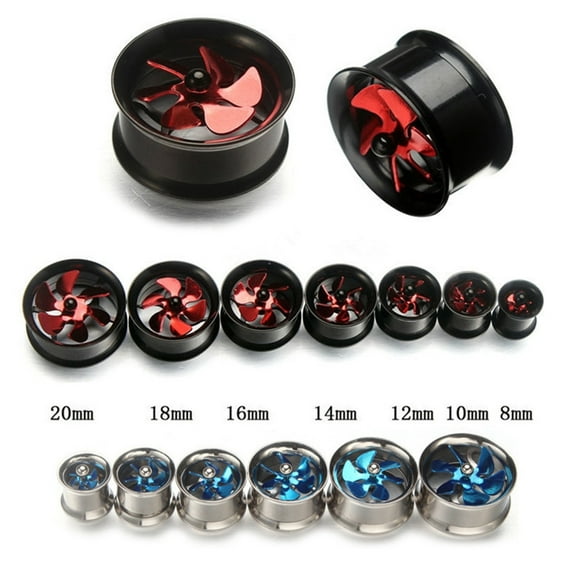Jiaroswwei 1Pc 8-20mm Windmill Stainless Steel Ear Plugs Tunnel Unisex Piercing Jewelry
