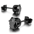 thumbnail image 1 of Jiaroswwei 1Pc Punk Men Women 6/8mm Black Six Claw Cubic Zirconia Stud Earrings Jewelry, 1 of 7