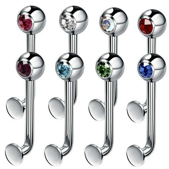 Jiaroswwei 1Pc Stainless Steel Fashion Vertical Barbell Ring Genital Body Piercing Jewelry Gift
