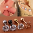 thumbnail image 1 of Jiaroswwei 1Pc Unisex Cubic Zirconia Inlaid Titanium Steel Stud Earring Cartilage Jewelry, 1 of 8