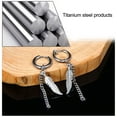 thumbnail image 1 of Jiaroswwei 1Pcs Fashion Long Chain Ear Clip Stainless Steel Piercing Loop Hoop Earring for Men, 1 of 8