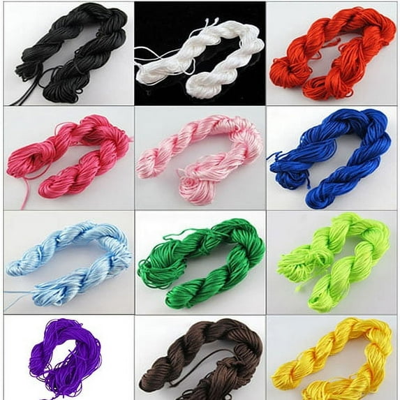 Jiaroswwei 1Roll 25m Nylon Cord Thread Chinese Knot Macrame Bracelet Braided String