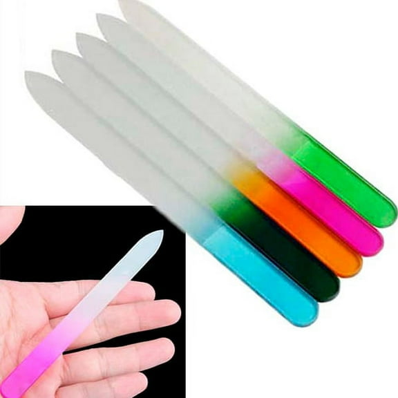 Jiaroswwei 2 Pcs Pro Nail Art Tips Polish UV Gel Glass File Buffing Manicure Tool for Nail Art DIY