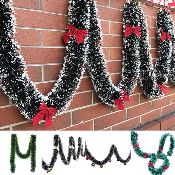 Jiaroswwei 200cm Christmas Bowknots Balls Garland Tree Ornament Mall Bar Party Supplies