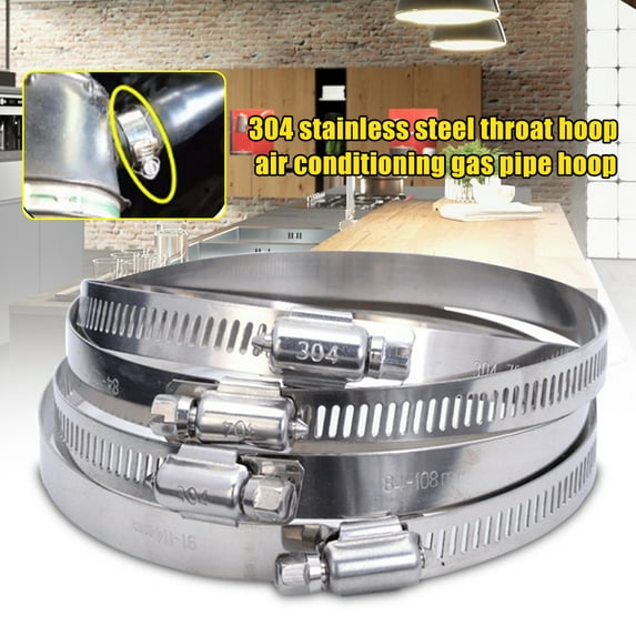 Jiaroswwei 21-254mm Stainless Steel Adjustable Air Conditioner Water Gas Pipe Hose Clamp