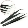 thumbnail image 1 of Jiaroswwei 2Pcs Straight Curved Tweezers for Nail Art Eyelash Extension Nipper Picking Tool, 1 of 5