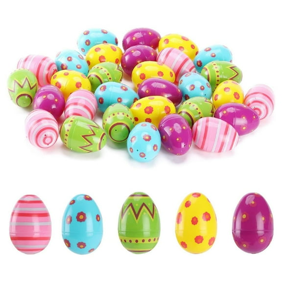 Jiaroswwei 3Pcs Easter Egg Cartoon Pattern Capsule Eggshell Surprise Balls Toy for Holiday Decoration