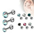 thumbnail image 1 of Jiaroswwei 3Pcs/Set Women Fashion Stainless Steel Round Rhinestone Ear Studs Earrings for Party, 1 of 6