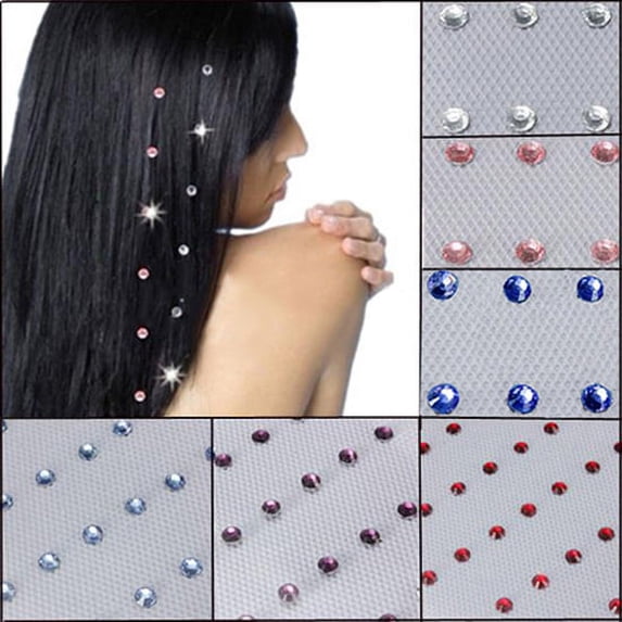 Jiaroswwei 48 Pcs Girls Hair Decor Rhinestone Jewels Fashion Hair Extension Straightener Adorn
