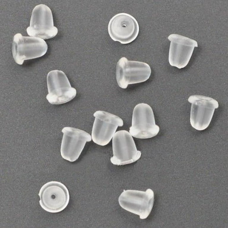 Jiaroswwei 500Pcs Soft Clear Rubber Earring Back Stoppers Earnuts Jewelry  Craft Findings 