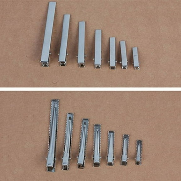 Jiaroswwei 50Pcs Mini Metal Prong Clips Hair Bows Hair Accessories Beauty Tool