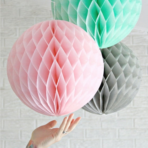 Jiaroswwei 5Pcs 6inch Solid Color Tissue Paper Pompom Ball Hanging Wedding Party Decor