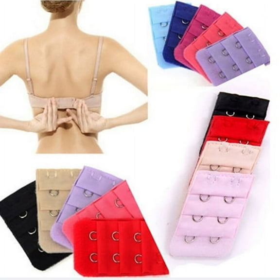 Jiaroswwei 5Pcs Breathable Women 3 Rows 2 Hooks Bra Strap Extender Soft Back Band Extension