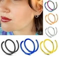 thumbnail image 1 of Jiaroswwei 5Pcs Nose Rings Single Piercing Shiny Thin Electroplating All-match Decoration Stainless Steel Women Men Double Spiral Twist Nose Hoop Rings for Daily Life, 1 of 8
