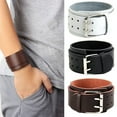 thumbnail image 1 of Jiaroswwei Adjustable 2 Layers Men's Faux Leather Wristband Buckle Cuff Bangle Bracelet, 1 of 7