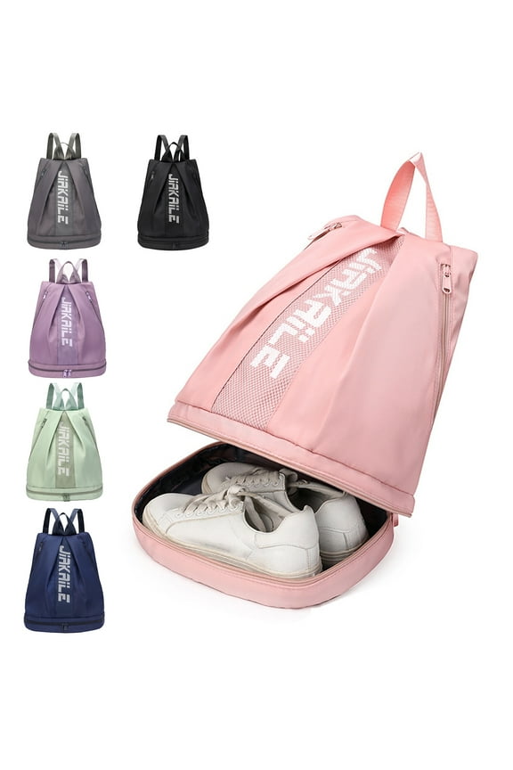 Backpack Gym Bag with Shoes Compartment Adjustable Shoulder Strap Zipper Closure Large Capacity Duffel Bag Portable Women Girl Outdoor Sports Travel Bag Sports Accessories