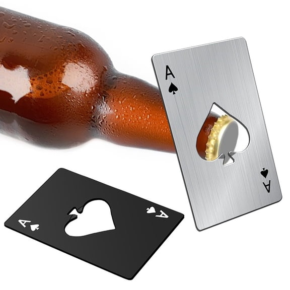 Jiaroswwei Bottle Opener High Strength Convenient Open Bottle Portable Poker Card Shape Bottle Opener for Home