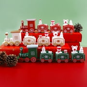 Jiaroswwei Christmas Train Ornament Adorable Sturdy Smooth Surface Crafts Children's Day Gift Plastic Baking Cake Decoration Tabletop Xmas Train Toy for Cake Shop