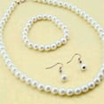 thumbnail image 1 of Jiaroswwei Elegant Women Faux Pearl Beads Necklace Bracelet Hook Earrings Party Jewelry Set, 1 of 8