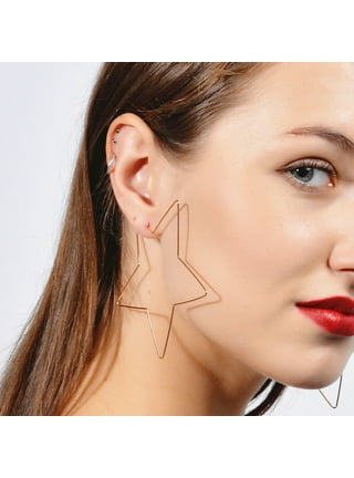Star shaped earrings hoops clearance