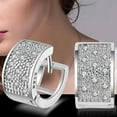 thumbnail image 1 of Jiaroswwei Fashion Women Crystal 925 Sterling Silver Ear Studs Hoop Earrings Jewelry, 1 of 4