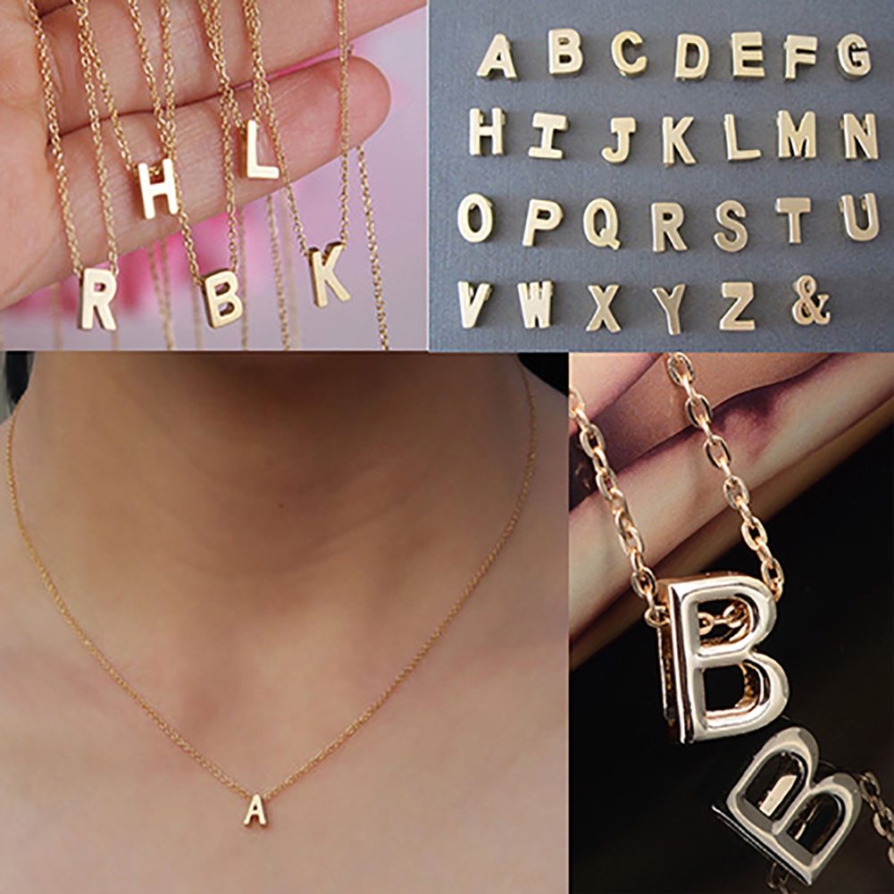 Jiaroswwei Fashion Women Jewelry DIY Letter Pendant Link Chain Charm Necklace Party Gift