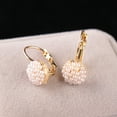 thumbnail image 1 of Jiaroswwei Fashion Women Round Faux Pearl Charm Leverback Earrings Piercing Jewelry Gift, 1 of 8