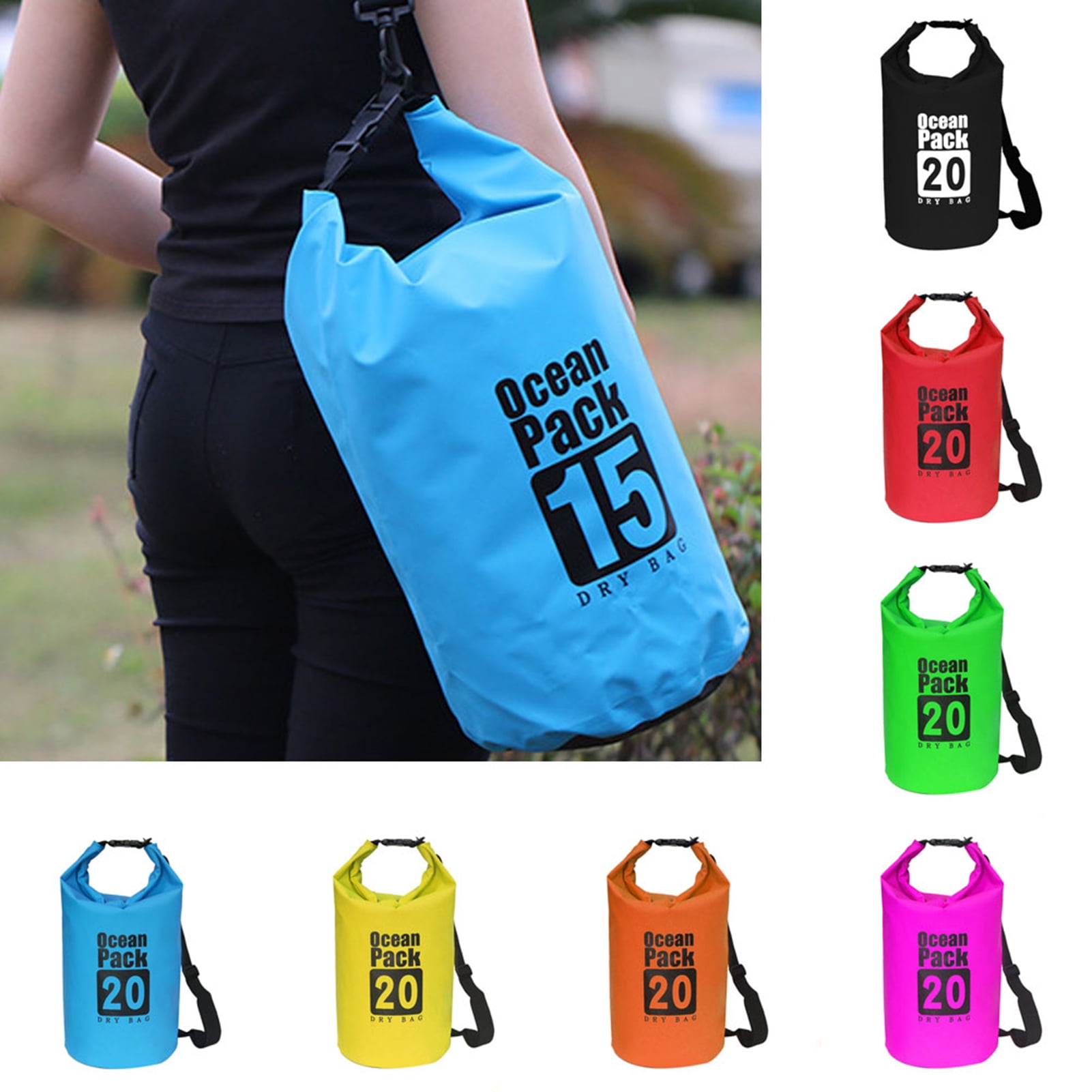 Jiaroswwei Floating Waterproof Dry Bag,Roll Top Sack Keeps Gear Dry for Kayaking,Rafting,Boating,Swimming,Camping,Hiking,Beach,Fishing,Outdoor Lightweight Rafting Dry Bag,5/10/15/20/30L