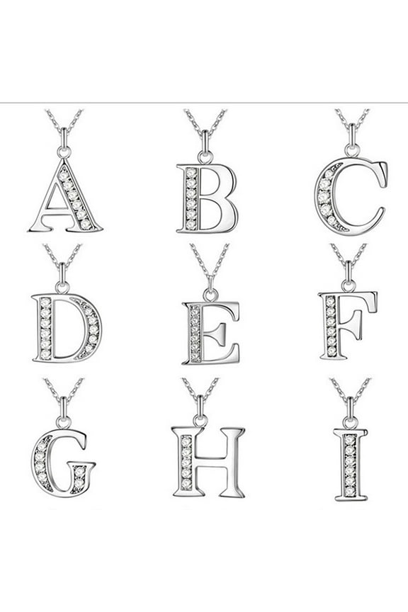 Initial Necklace 26 Letters Rhinestones Unisex Exquisite Electroplated Necklace for Mothers Day