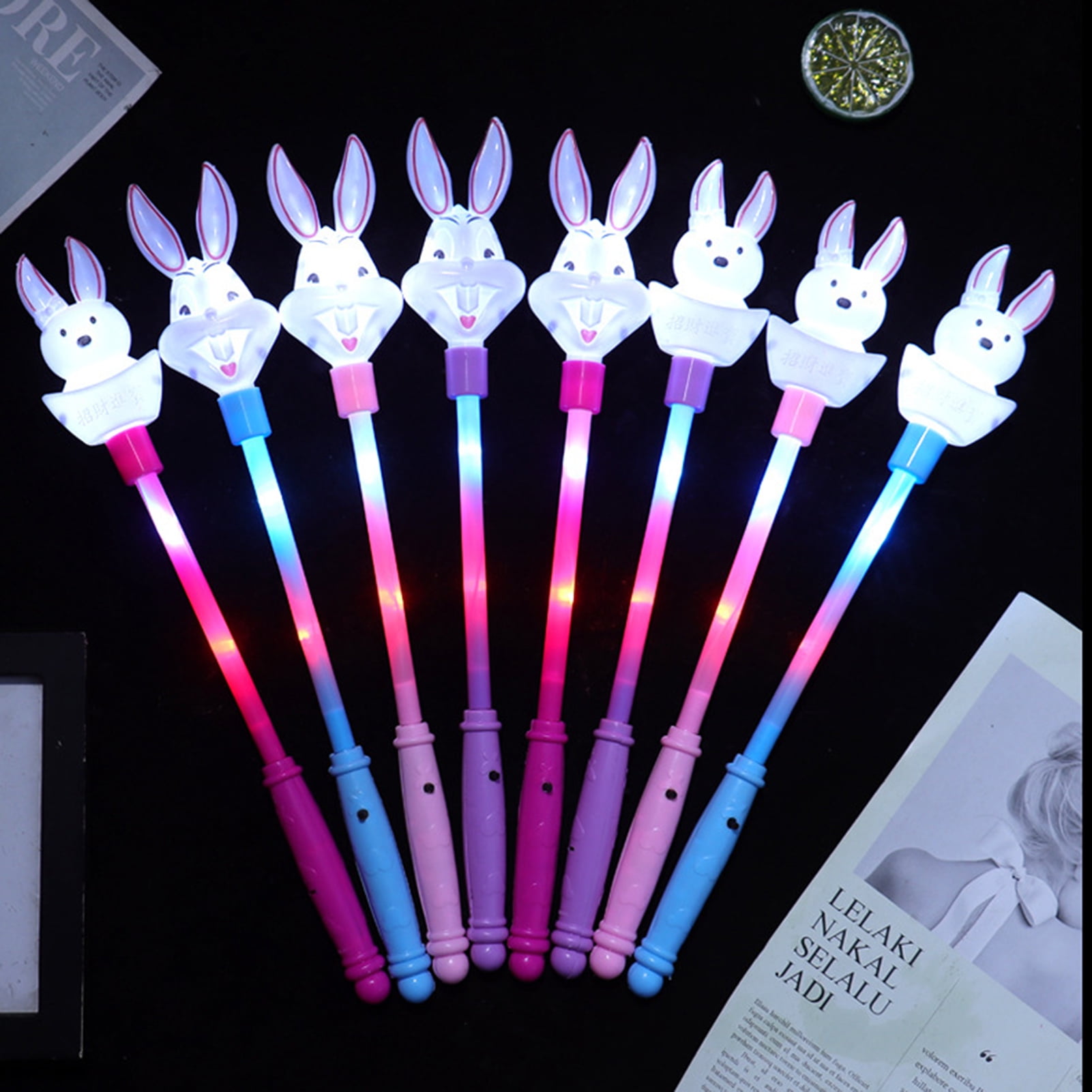 Jiaroswwei LED Stick Cartoon Rabbit Energy Efficient Threespeed Flash