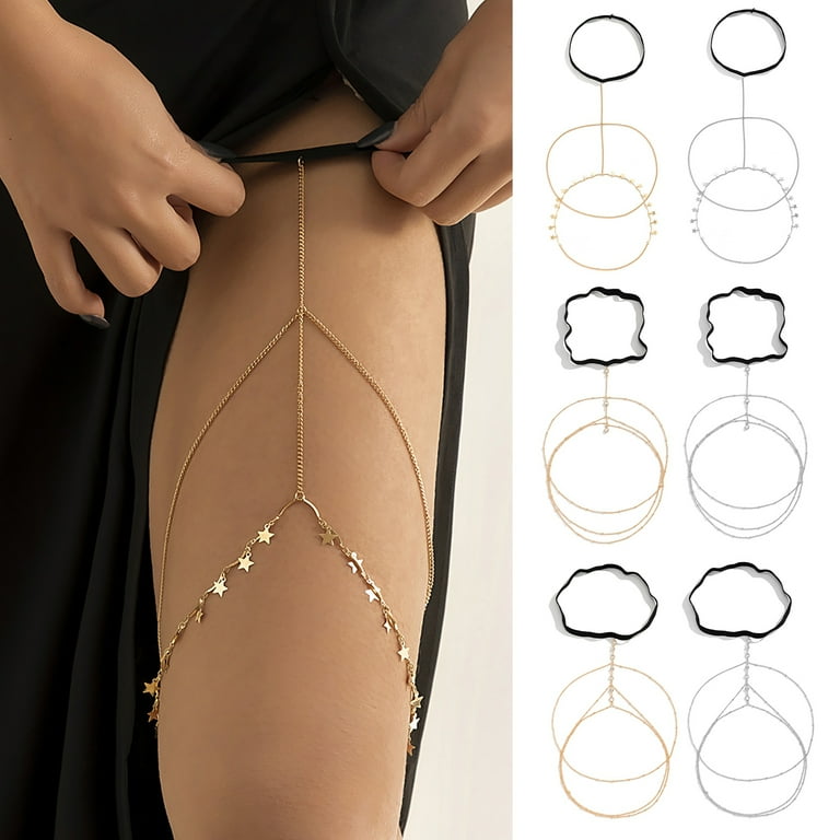 Jiaroswwei Leg Chain Multi Layers Bohemian Style Exquisite Alloy