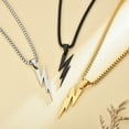 thumbnail image 1 of Jiaroswwei Men Pendant Necklace Unisex Chain Solid Color Thunder Flash Shape Neck Decoration Hip Hop Style Geometric Men Necklace Adult Jewelry, 1 of 7
