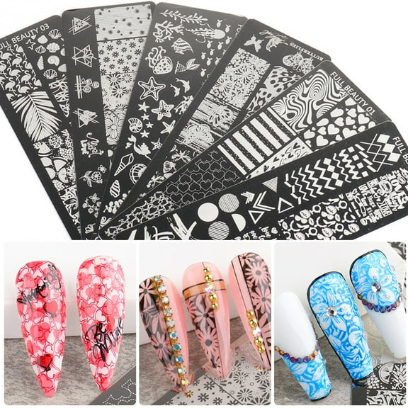 Jiaroswwei Nail Stamping Plates Exquisite Manicure Nail Art Making Stainless Steel DIY Template Nail Tool for Lady