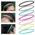 thumbnail image 1 of Jiaroswwei Sport Sweatband Solid Color High Elasticity Soft Stretchy Comfortable Narrow Band Anti Slip Sweat Absorption Durable Head Sweat Strip for Running, 1 of 8