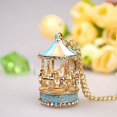 thumbnail image 1 of Jiaroswwei Sweet Enamel Carousel Merry Go Round Horse Charm Pendant Sweater Chain Necklace, 1 of 6