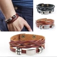 thumbnail image 1 of Jiaroswwei Vintage Men's Women's Faux Leather Multilayer Bracelet Bangle Wristband Jewelry, 1 of 8
