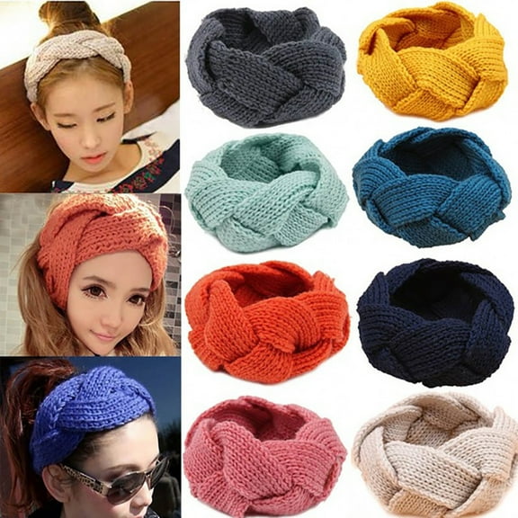 Jiaroswwei Warmers Headbands Twist Design Knitting Woolen Yarn Crochet Head Wraps Girls for Gym