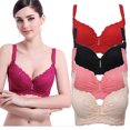 thumbnail image 1 of Jiaroswwei Women Adjustable Push Up Side Gathering Furu Lace Sexy Bra Shaping Underwear, 1 of 8