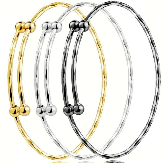 Jiaroswwei Women Classic Alloy Fashion Adjustable Bracelet DIY Open Bangle Jewelry Gift