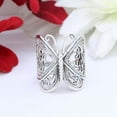 thumbnail image 1 of Jiaroswwei Women Ring Carving Elegant Hypoallergenic Golden Silver Color Retro Butterflies Finger Ring Fashion Jewelry, 1 of 7